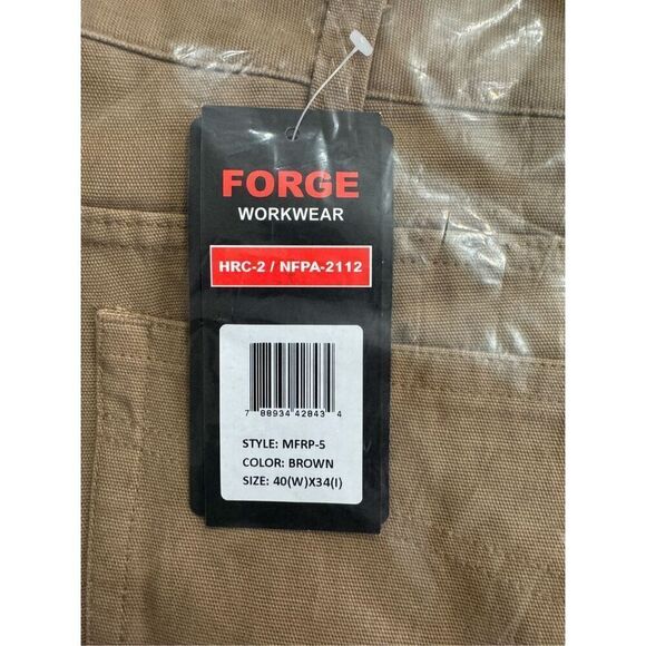 New Forge Fr Men's Brown Canvas Pant 40x34 Originally $92 - Picture 7 of 8